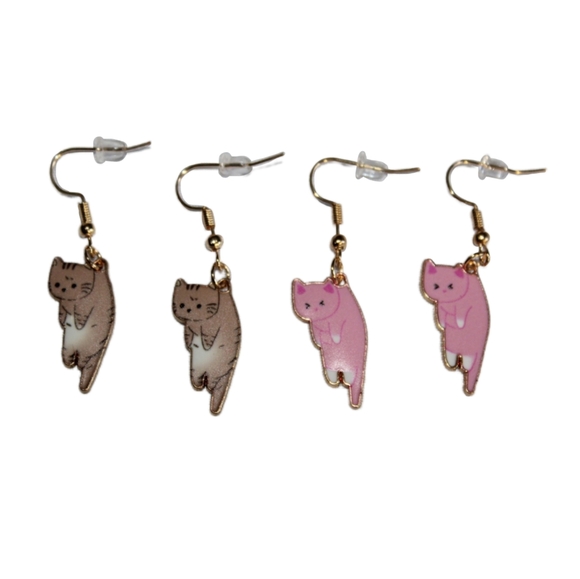 Hanging Cat Dangle Earrings Set - Picture 13 of 16